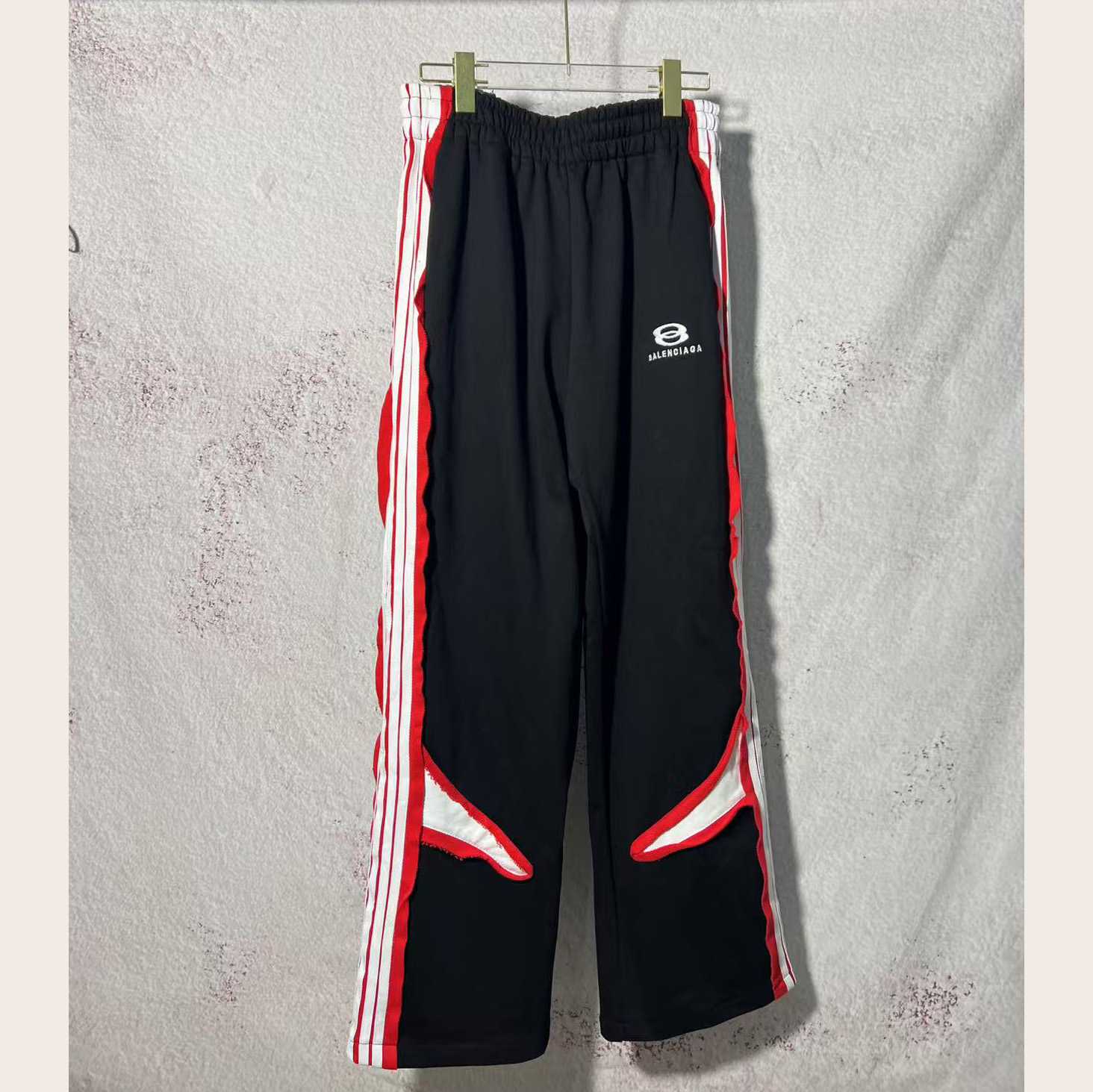 Balenciaga Cut-Up Oversized Sweatpants In Faded Black And White Dry Fleece - EUR FASHION