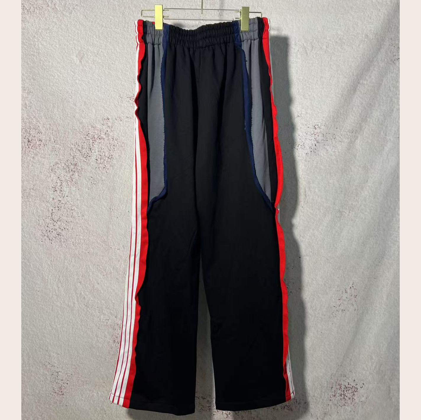 Balenciaga Cut-Up Oversized Sweatpants In Faded Black And White Dry Fleece - EUR FASHION