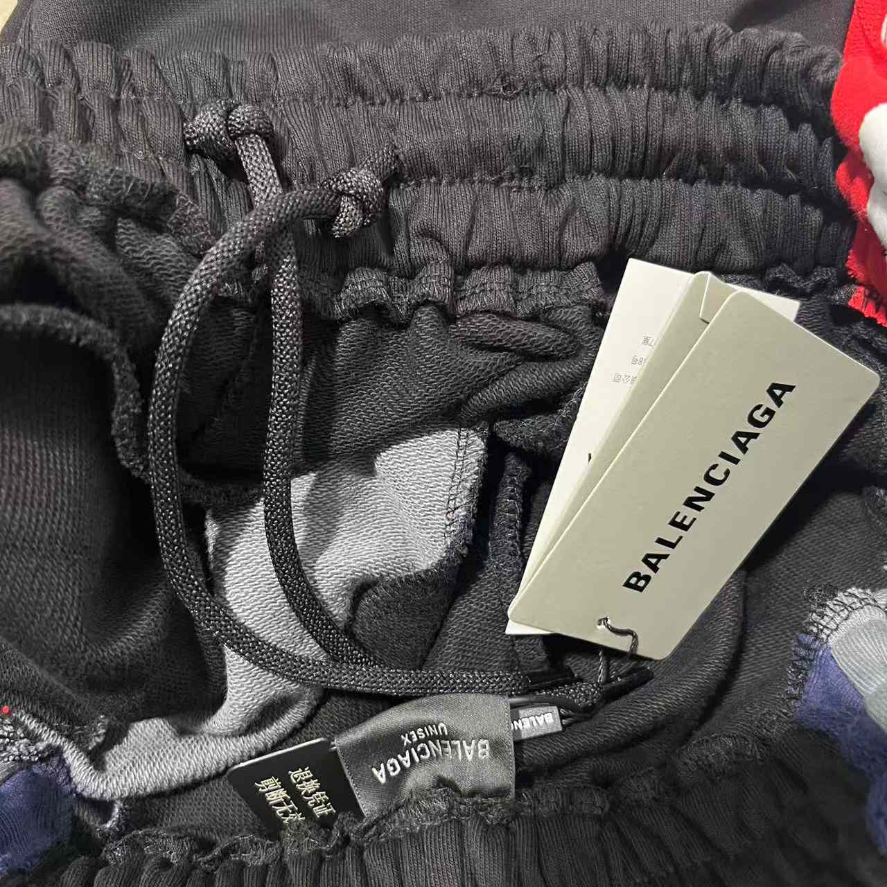 Balenciaga Cut-Up Oversized Sweatpants In Faded Black And White Dry Fleece - EUR FASHION