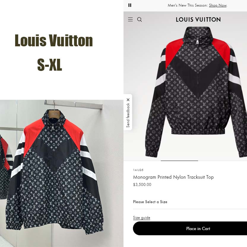 Louis Vuitton Monogram Printed Nylon Tracksuit Top   1AILQ5 - EUR FASHION