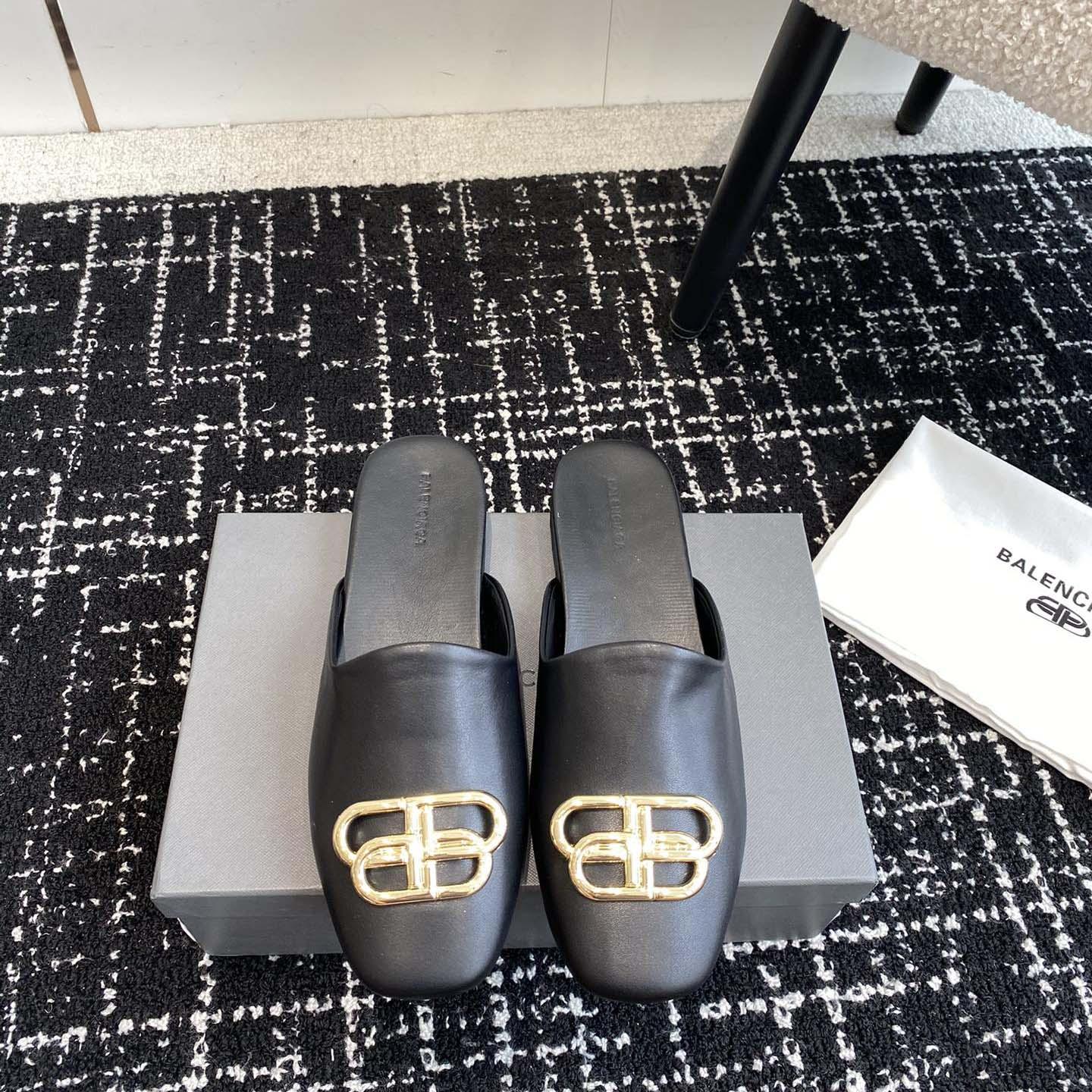 Balenciaga Flat Cosy BB Mule Slide Sandals - EUR FASHION