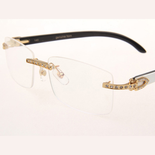 Cartier CT_3524012 Diamond White Mix Black Buffalo Eyeglasses In Gold - EUR FASHION