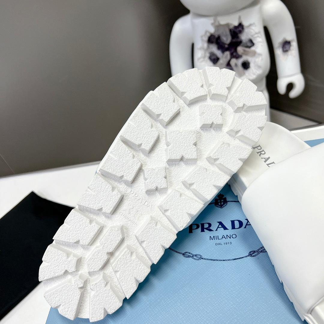 Prada Soft Padded Nappa Leather Slides - EUR FASHION