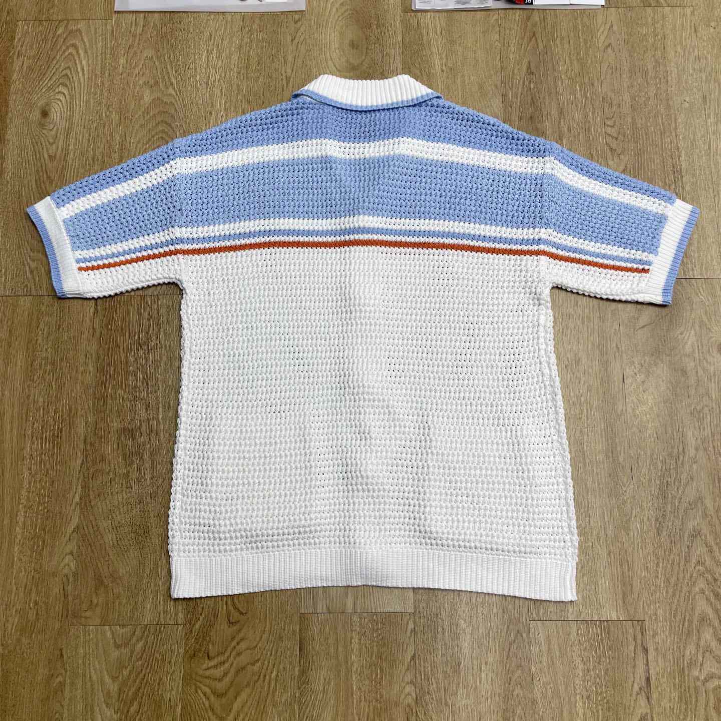 Casablanca Cotton Tennis Short Sleeve Crochet Shirt    D0103 - EUR FASHION
