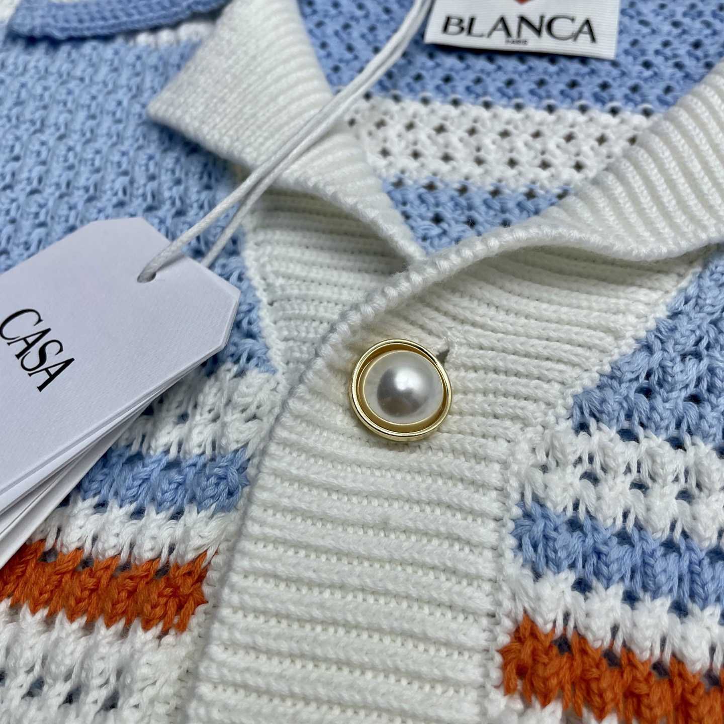 Casablanca Cotton Tennis Short Sleeve Crochet Shirt    D0103 - EUR FASHION