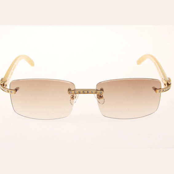 Cartier CT_3524012 Diamond White Buffalo Sunglasses In Gold Brown - EUR FASHION