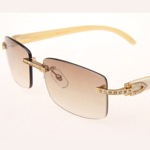 Cartier CT_3524012 Diamond White Buffalo Sunglasses In Gold Brown - EUR FASHION