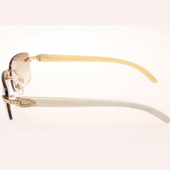 Cartier CT_3524012 Diamond White Buffalo Sunglasses In Gold Brown - EUR FASHION