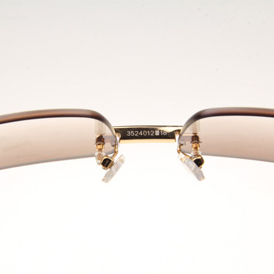 Cartier CT_3524012 Diamond White Buffalo Sunglasses In Gold Brown - EUR FASHION