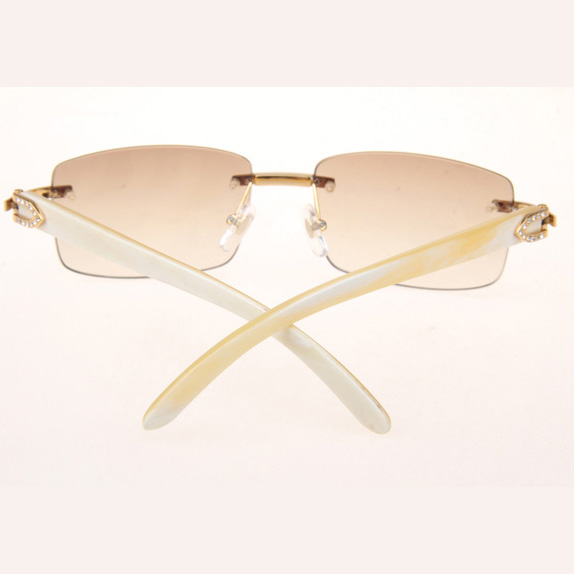 Cartier CT_3524012 Diamond White Buffalo Sunglasses In Gold Brown - EUR FASHION