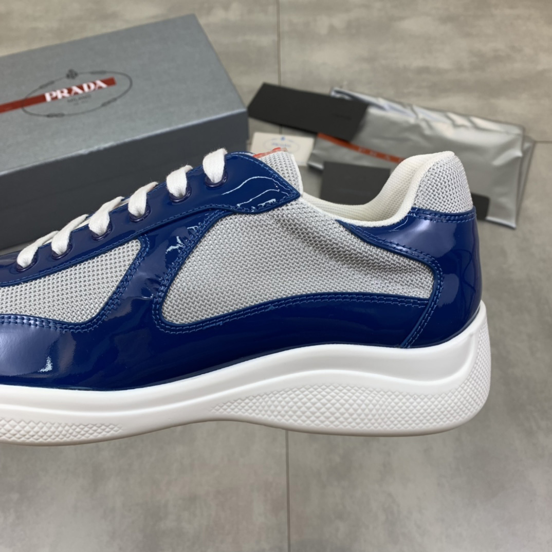 Prada Patent Leather And Technical Fabric Prada America's Cup Sneakers - EUR FASHION
