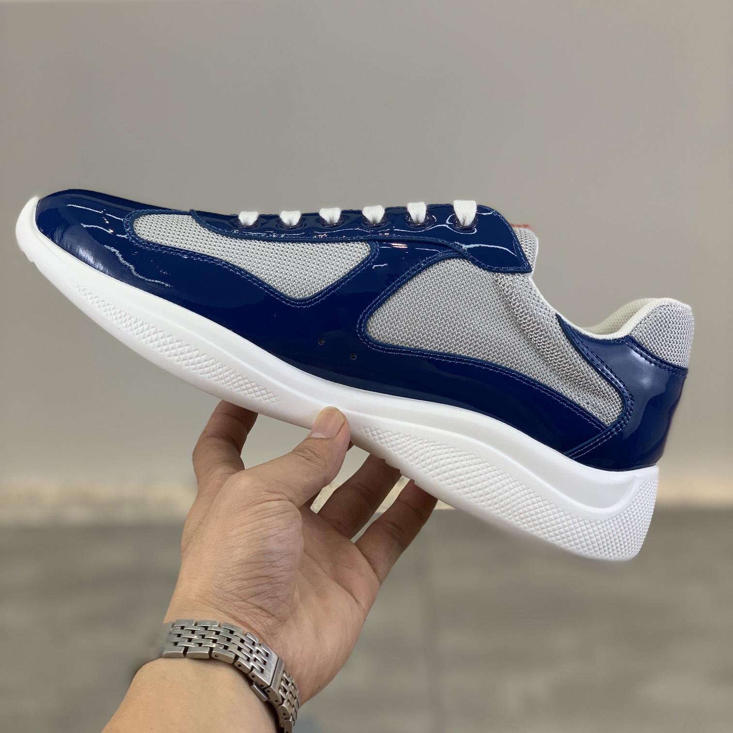 Prada Patent Leather And Technical Fabric Prada America's Cup Sneakers - EUR FASHION