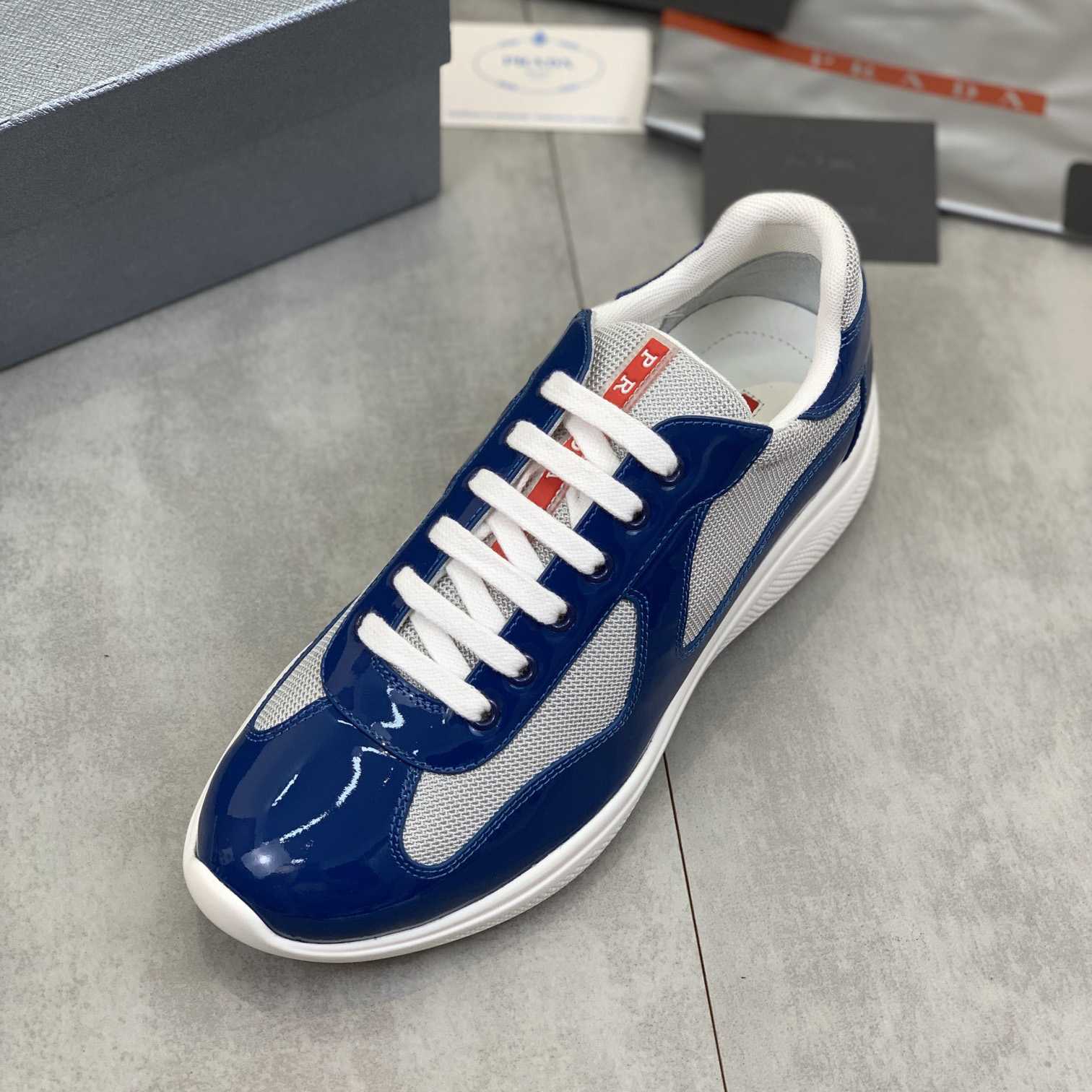 Prada Patent Leather And Technical Fabric Prada America's Cup Sneakers - EUR FASHION