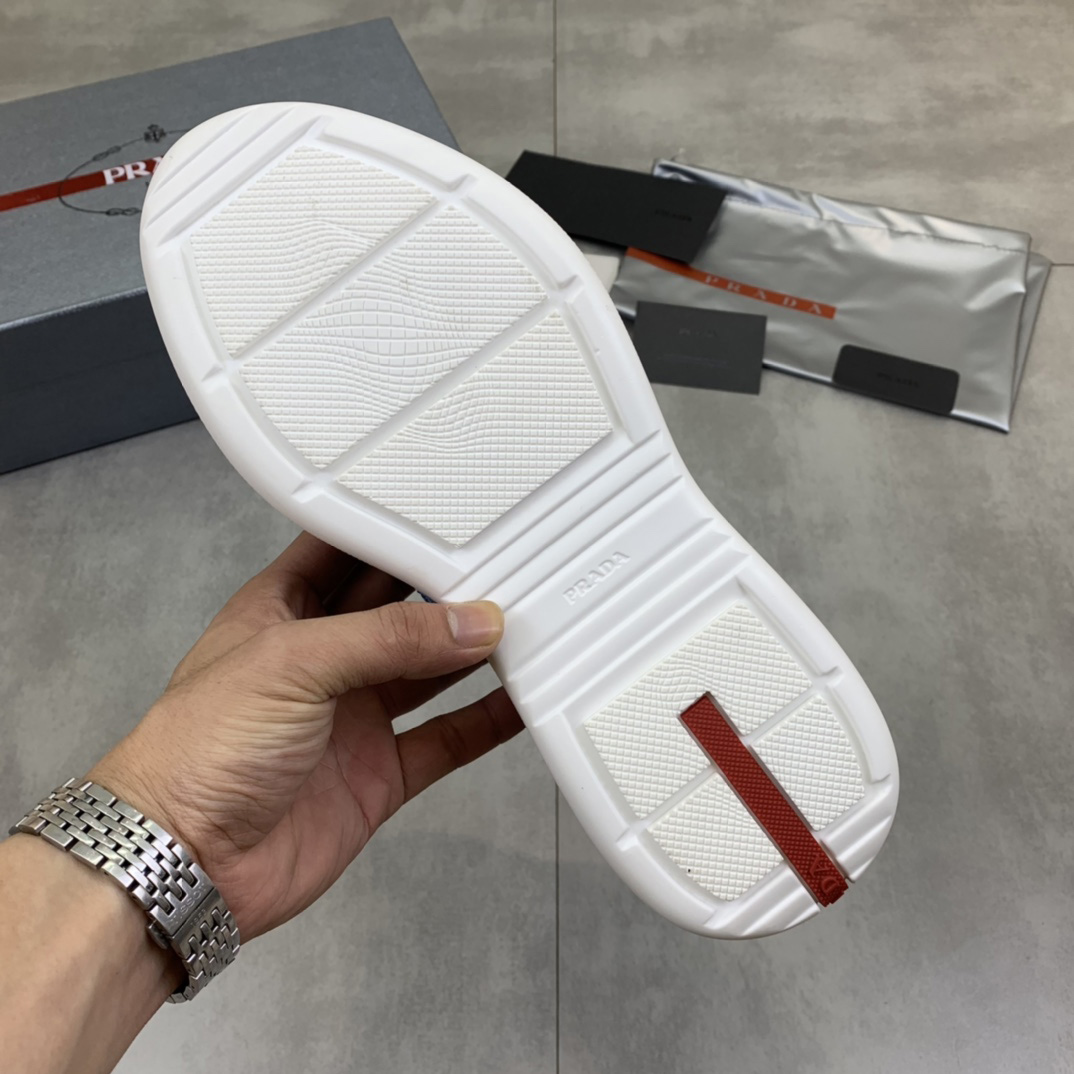 Prada Patent Leather And Technical Fabric Prada America's Cup Sneakers - EUR FASHION