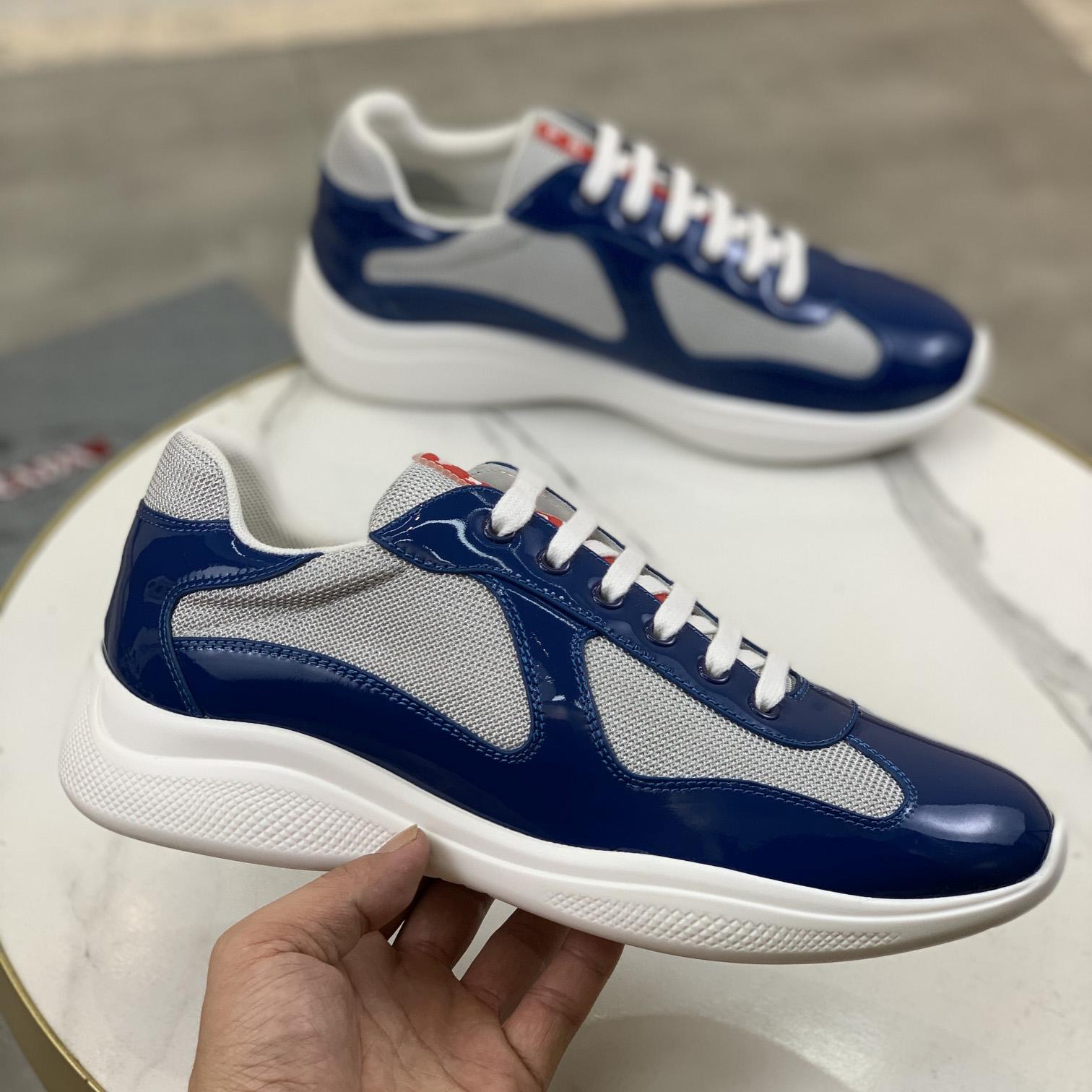 Prada Patent Leather And Technical Fabric Prada America's Cup Sneakers - EUR FASHION