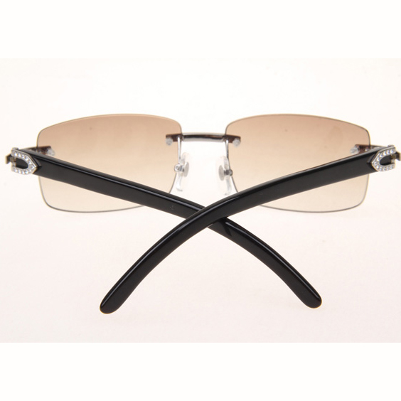 Cartier CT_3524012 Diamond Black Buffalo Eyeglasses In Silver Brown - EUR FASHION