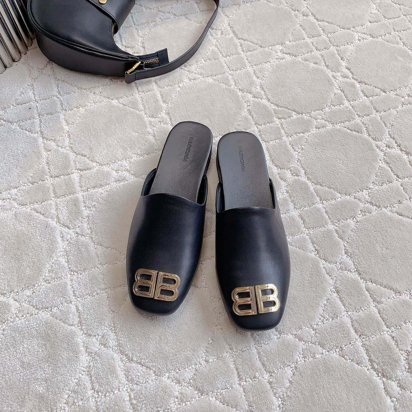 Balenciaga Flat Cosy BB Mule Slide Sandals - EUR FASHION