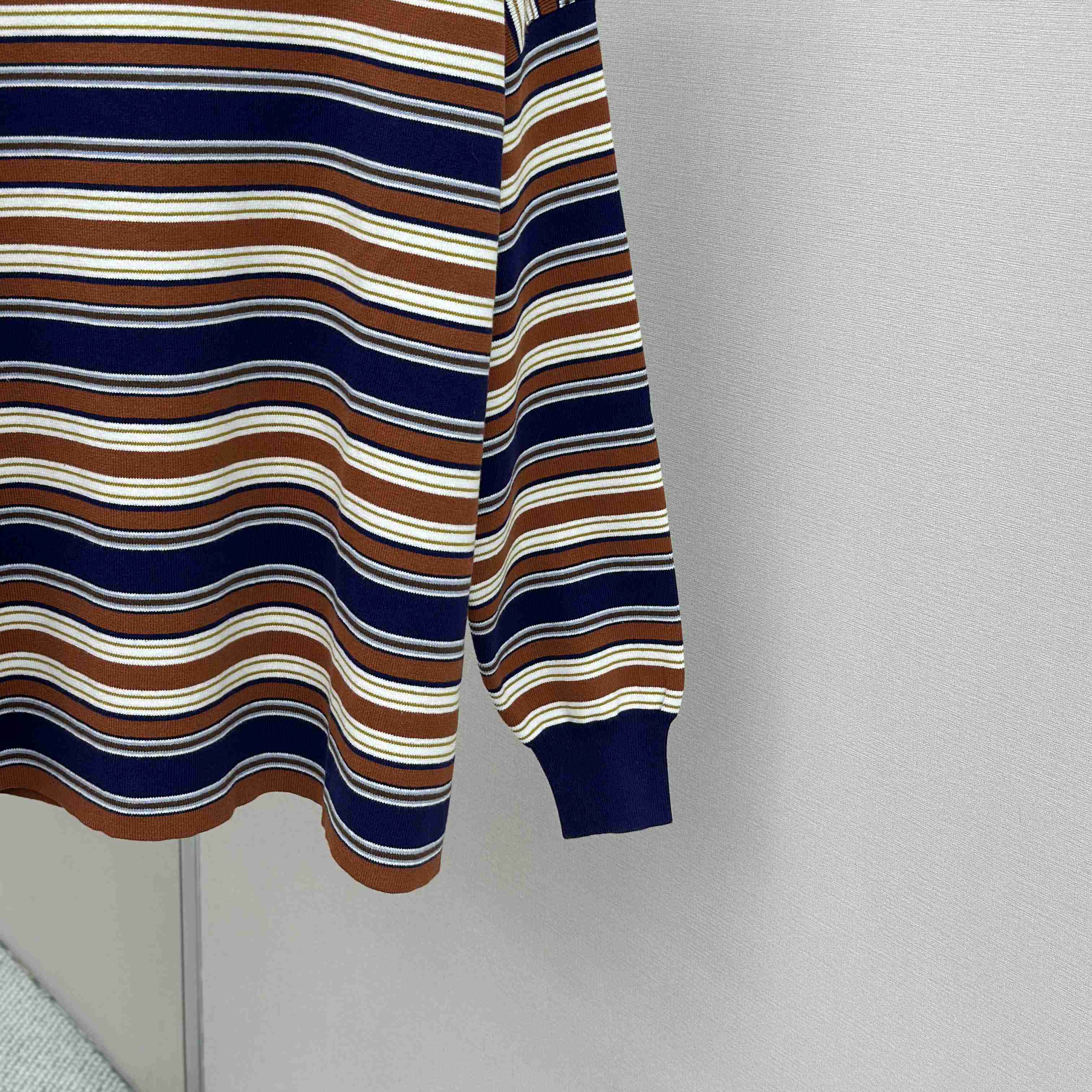 Celine Triomphe Loose Polo In Striped Cotton  - EUR FASHION