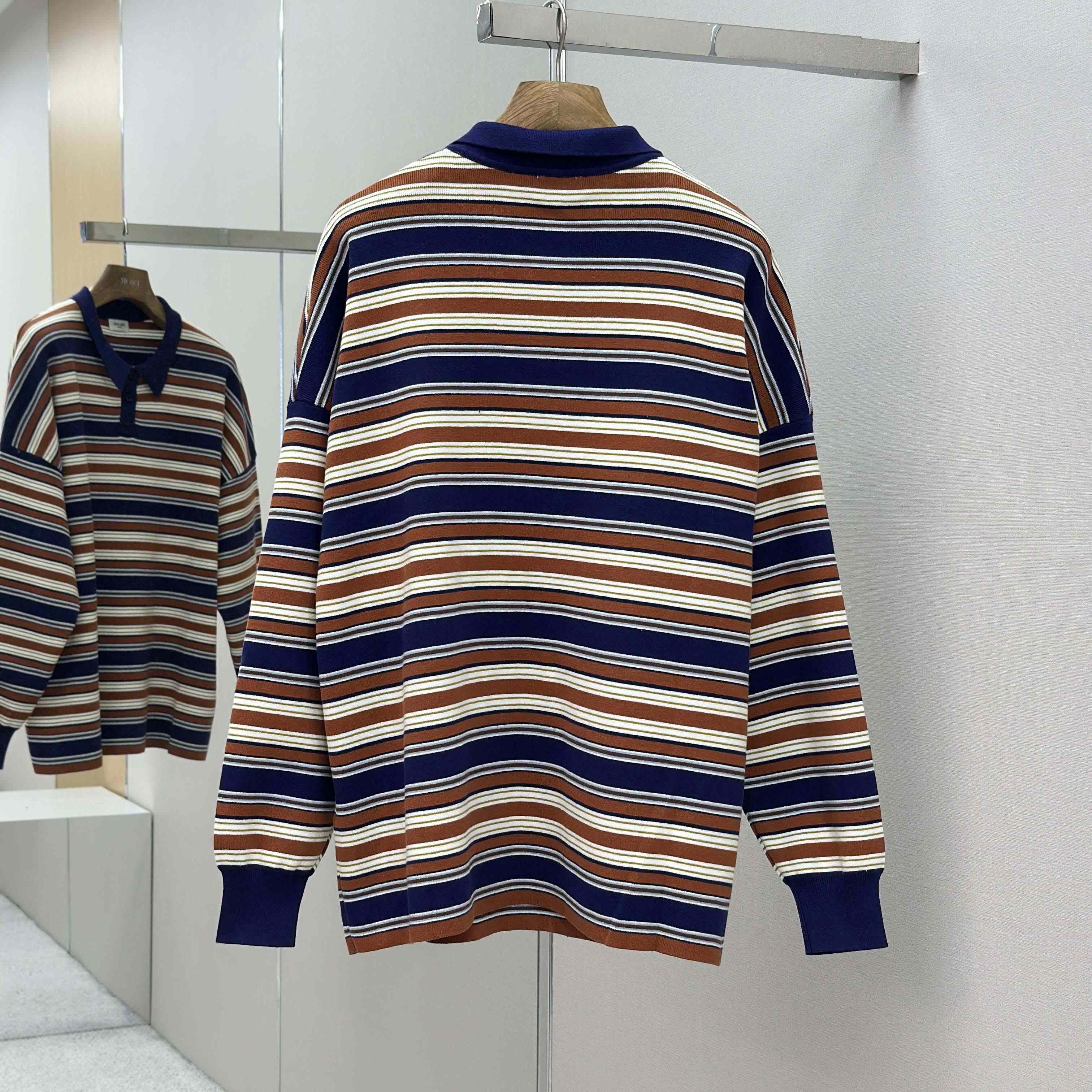 Celine Triomphe Loose Polo In Striped Cotton  - EUR FASHION