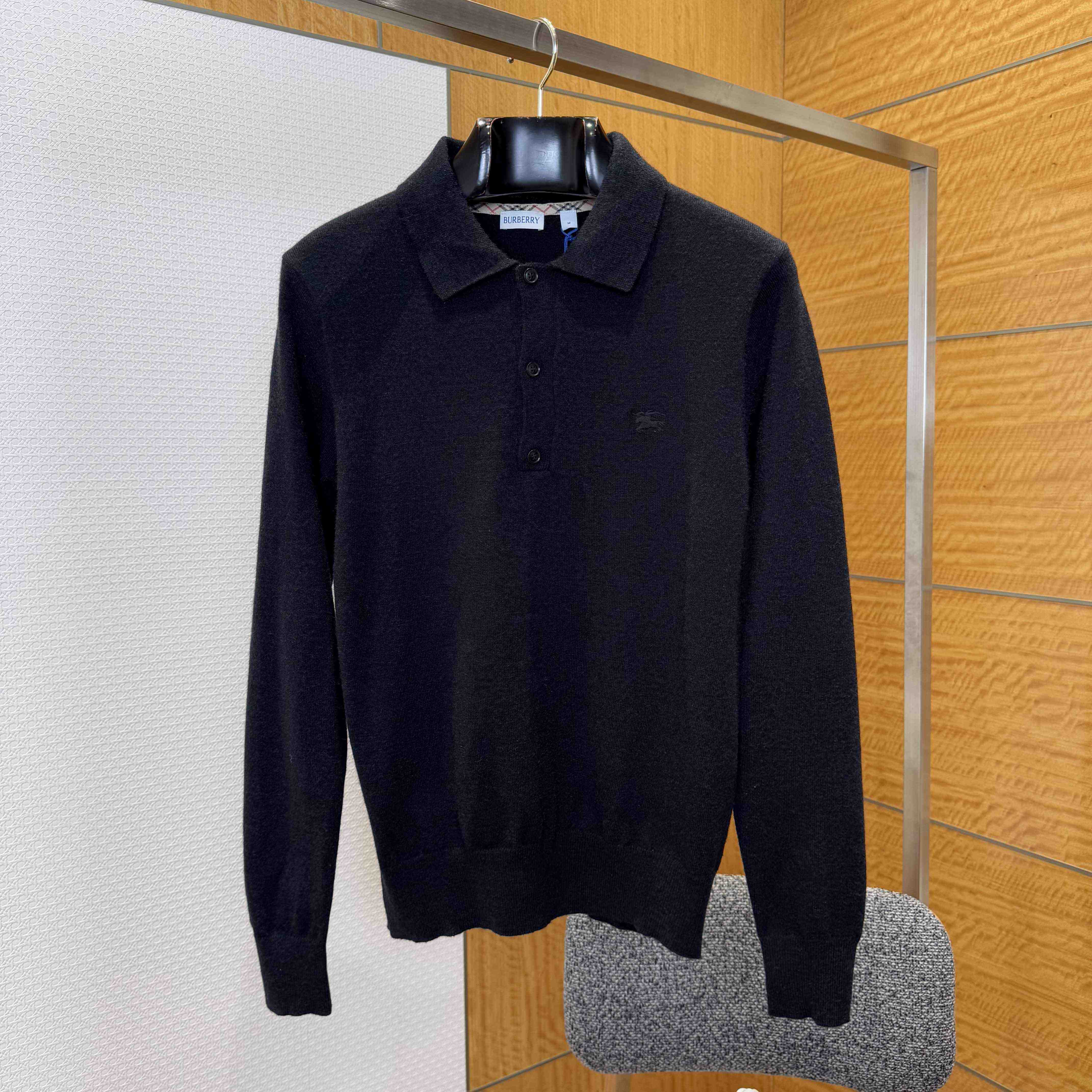 Burberry Long-sleeve Cashmere Blend Polo Shirt - EUR FASHION