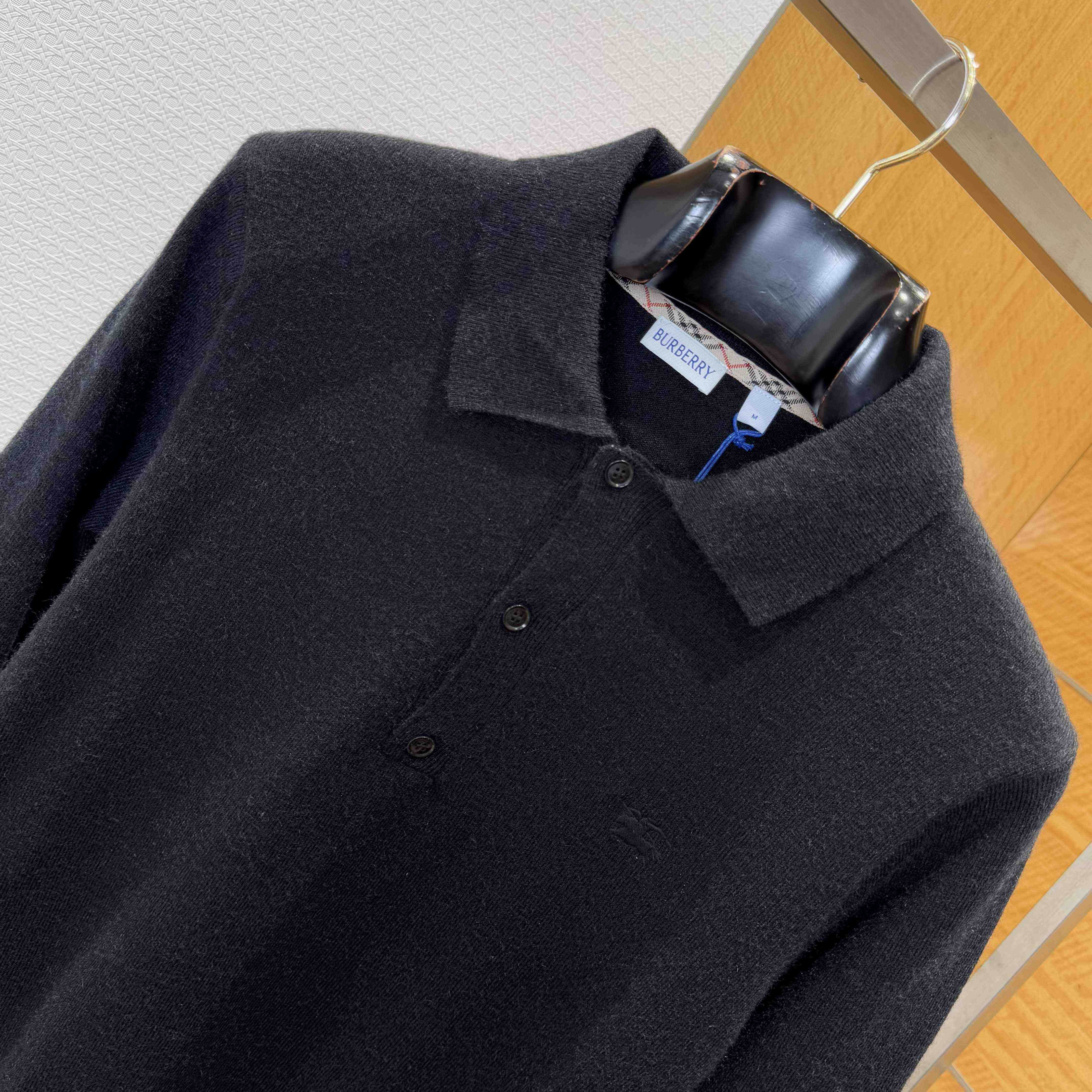 Burberry Long-sleeve Cashmere Blend Polo Shirt - EUR FASHION