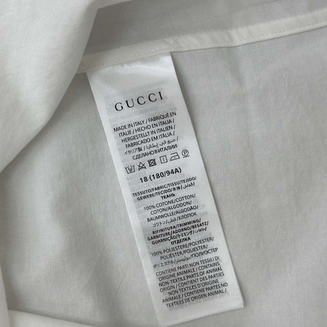 Gucci Web-stripe Trim Cotton Shirt - EUR FASHION