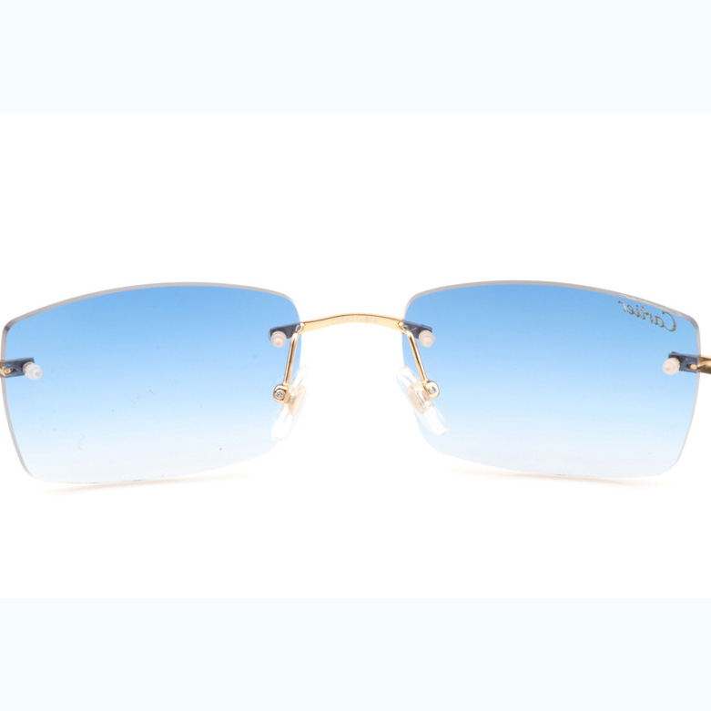 Cartier CT_3524012 Shell Mix White Buffalo Sunglasses In Gold Gradient Blue - EUR FASHION