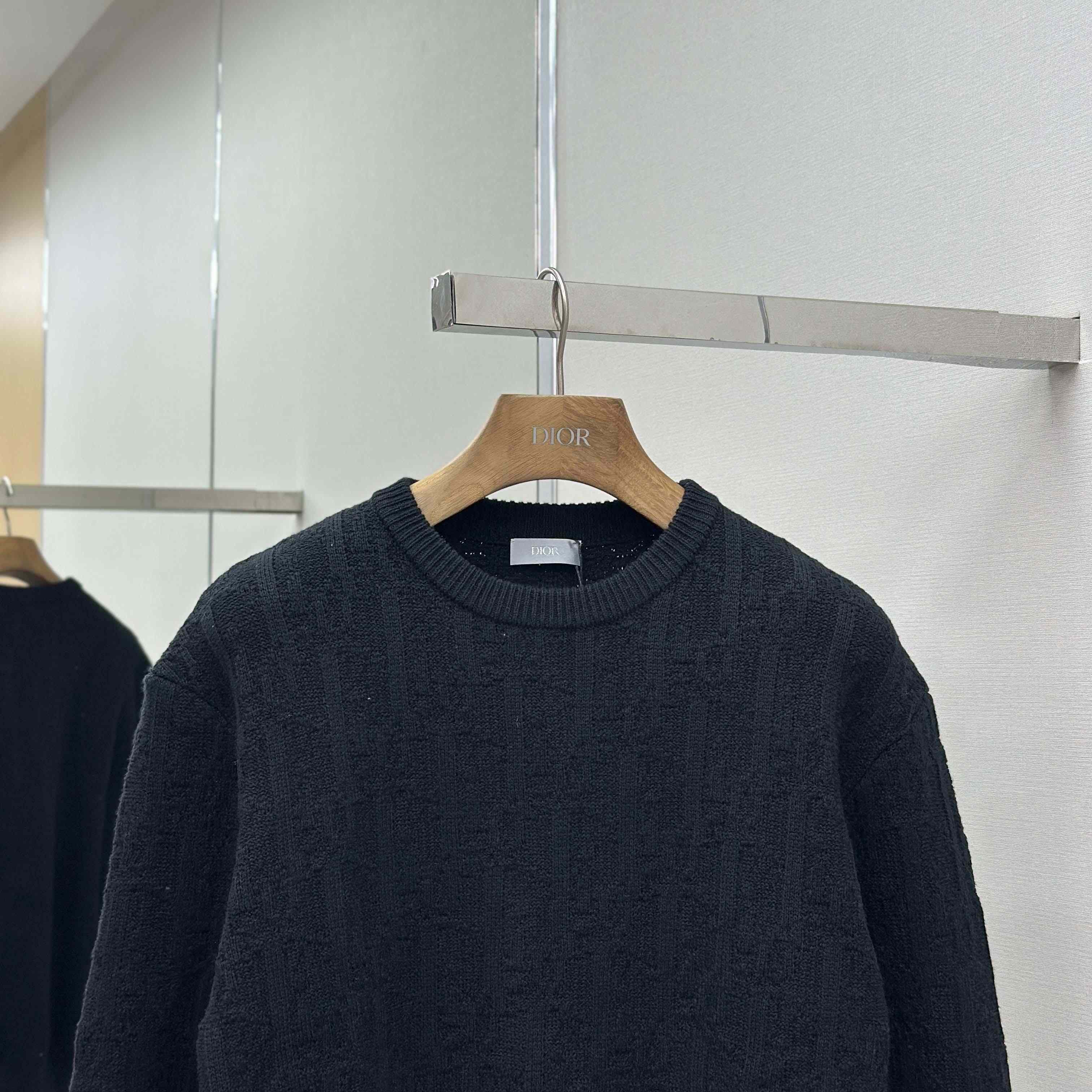 Dior Oblique Sweater Black Cotton-Blend Jacquard - EUR FASHION