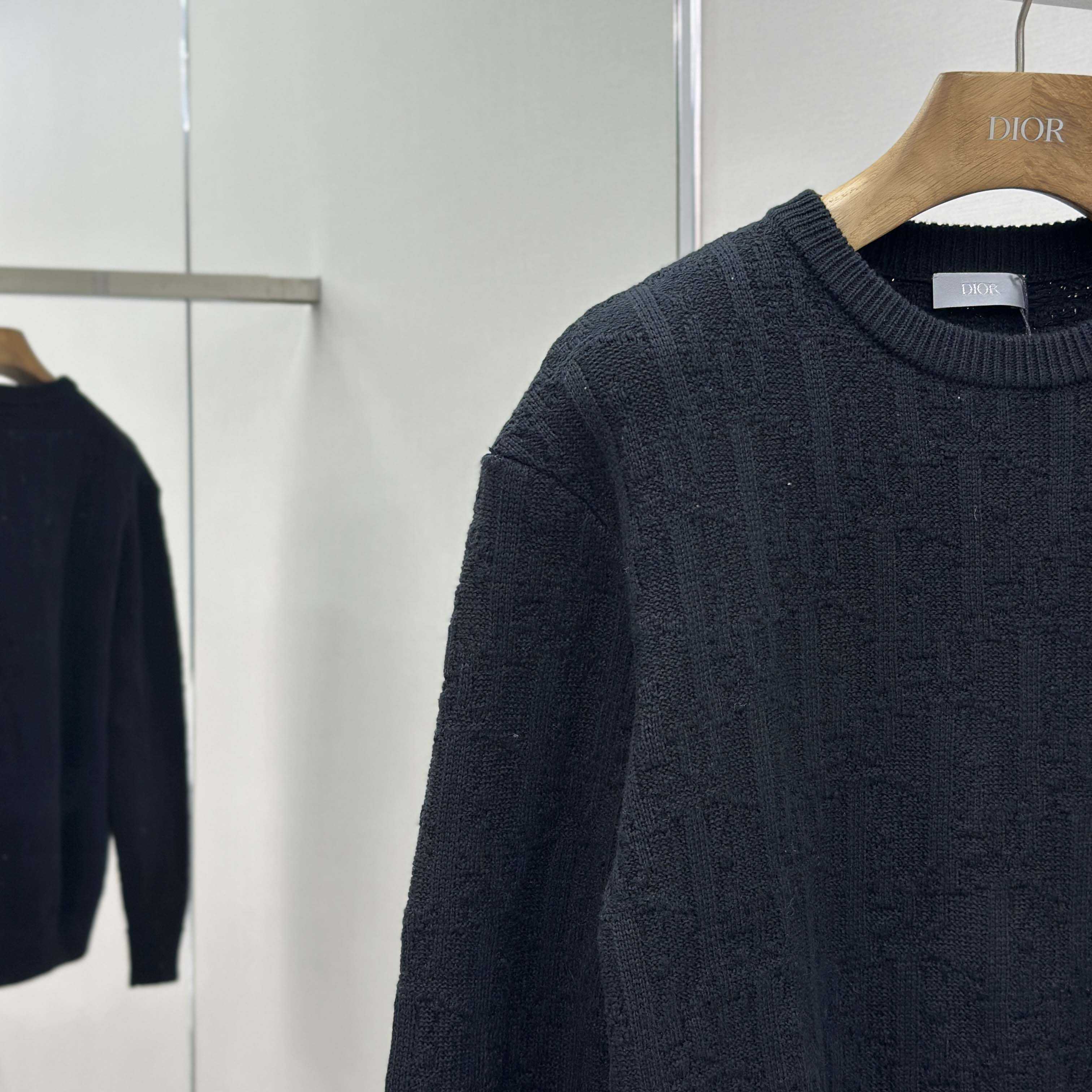 Dior Oblique Sweater Black Cotton-Blend Jacquard - EUR FASHION