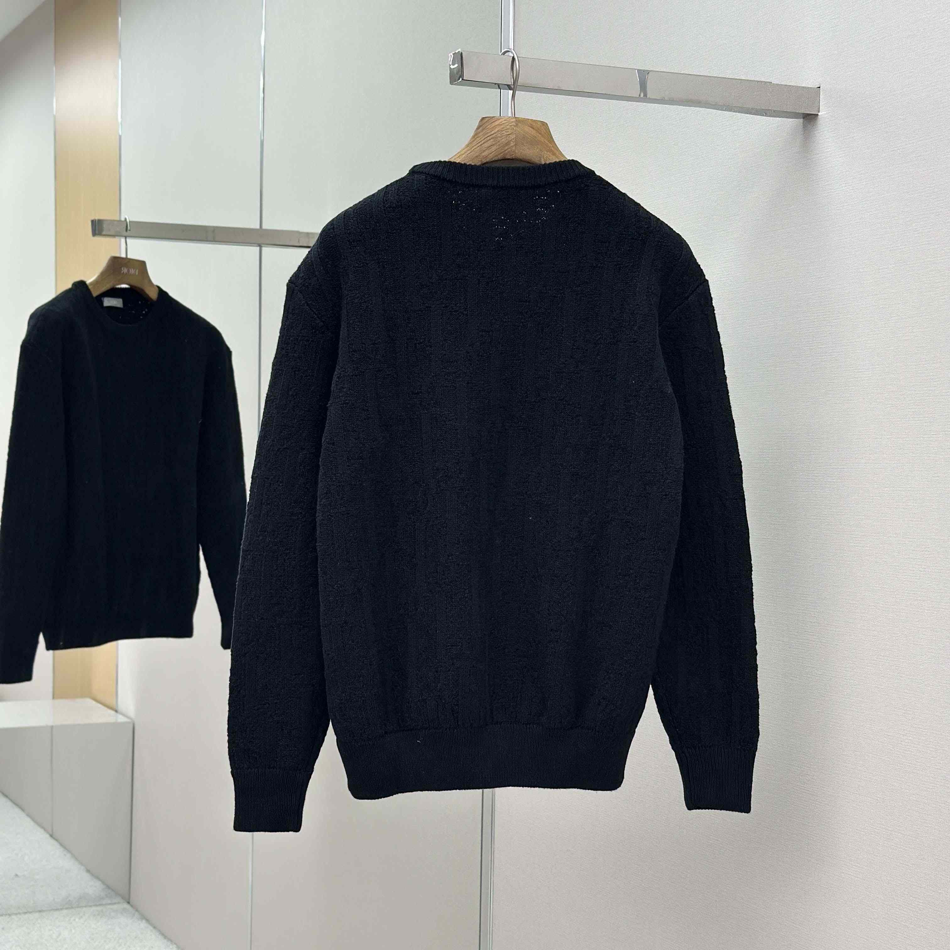 Dior Oblique Sweater Black Cotton-Blend Jacquard - EUR FASHION