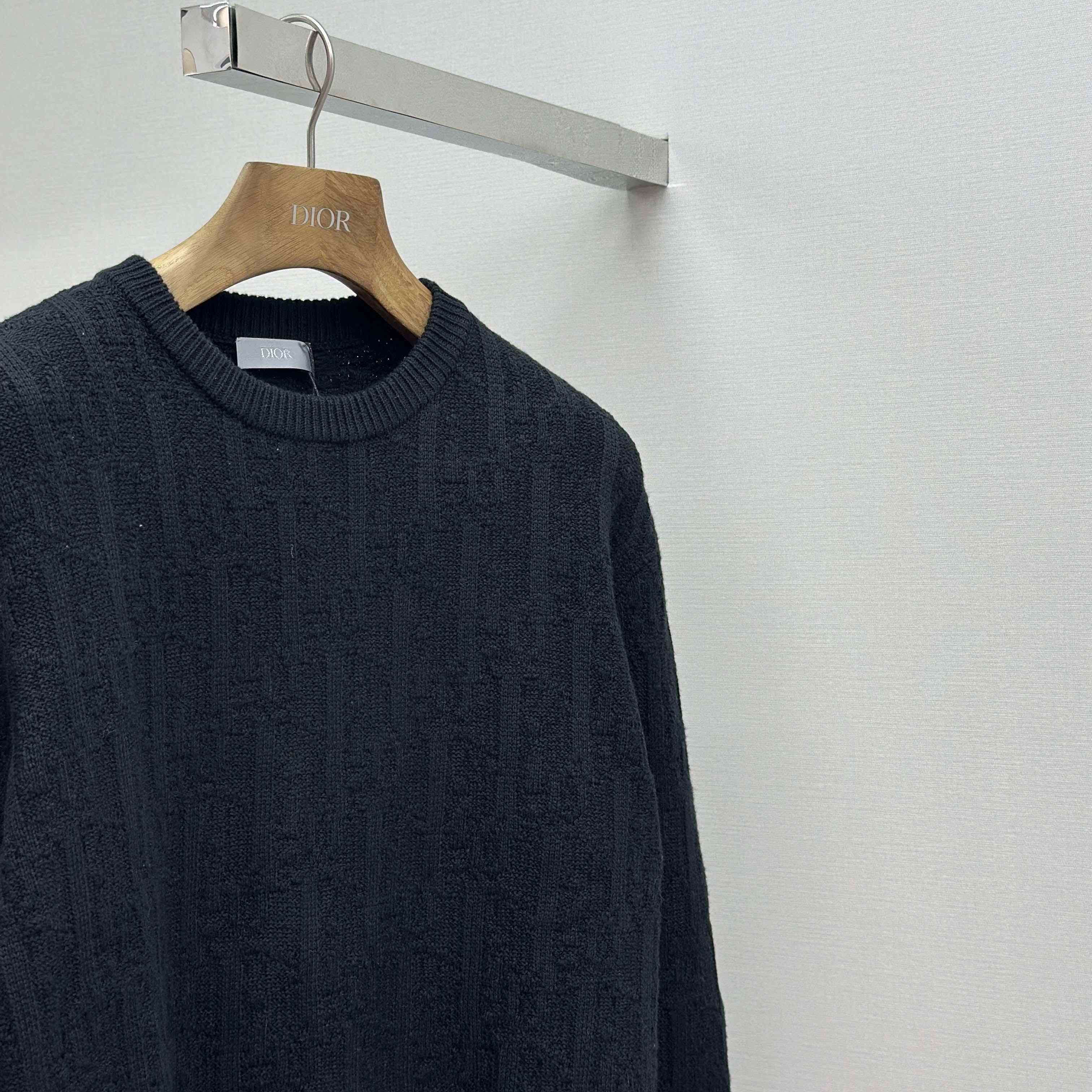 Dior Oblique Sweater Black Cotton-Blend Jacquard - EUR FASHION