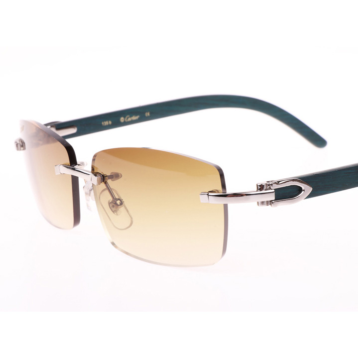 Cartier CT_3524012 Green Wood Sunglasses In Silver Brown - EUR FASHION