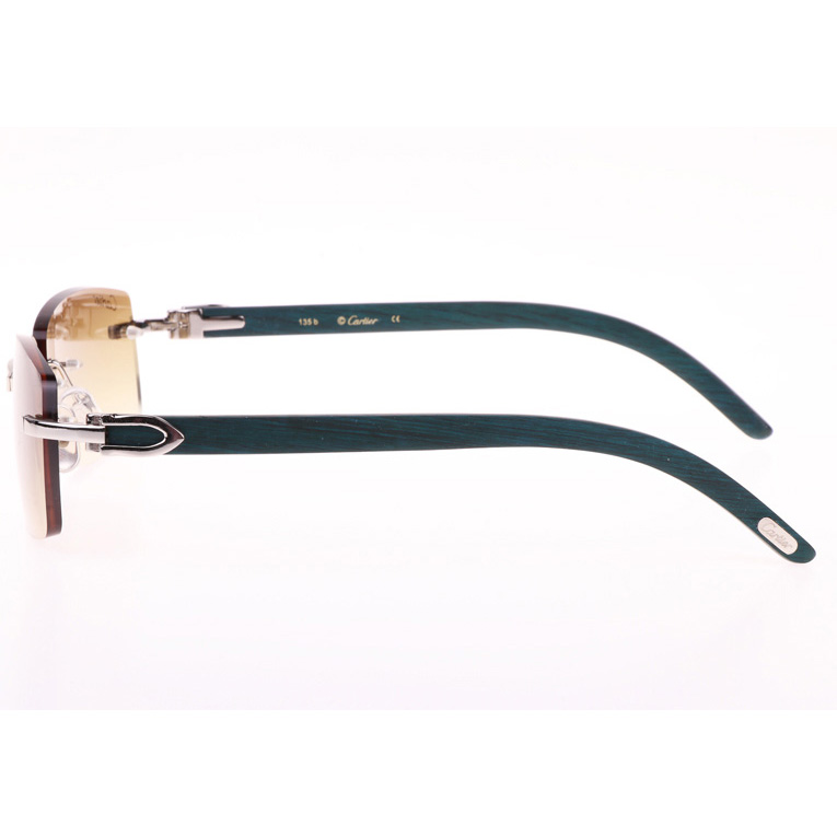 Cartier CT_3524012 Green Wood Sunglasses In Silver Brown - EUR FASHION