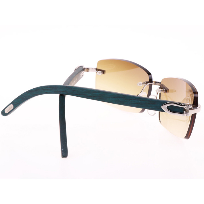 Cartier CT_3524012 Green Wood Sunglasses In Silver Brown - EUR FASHION