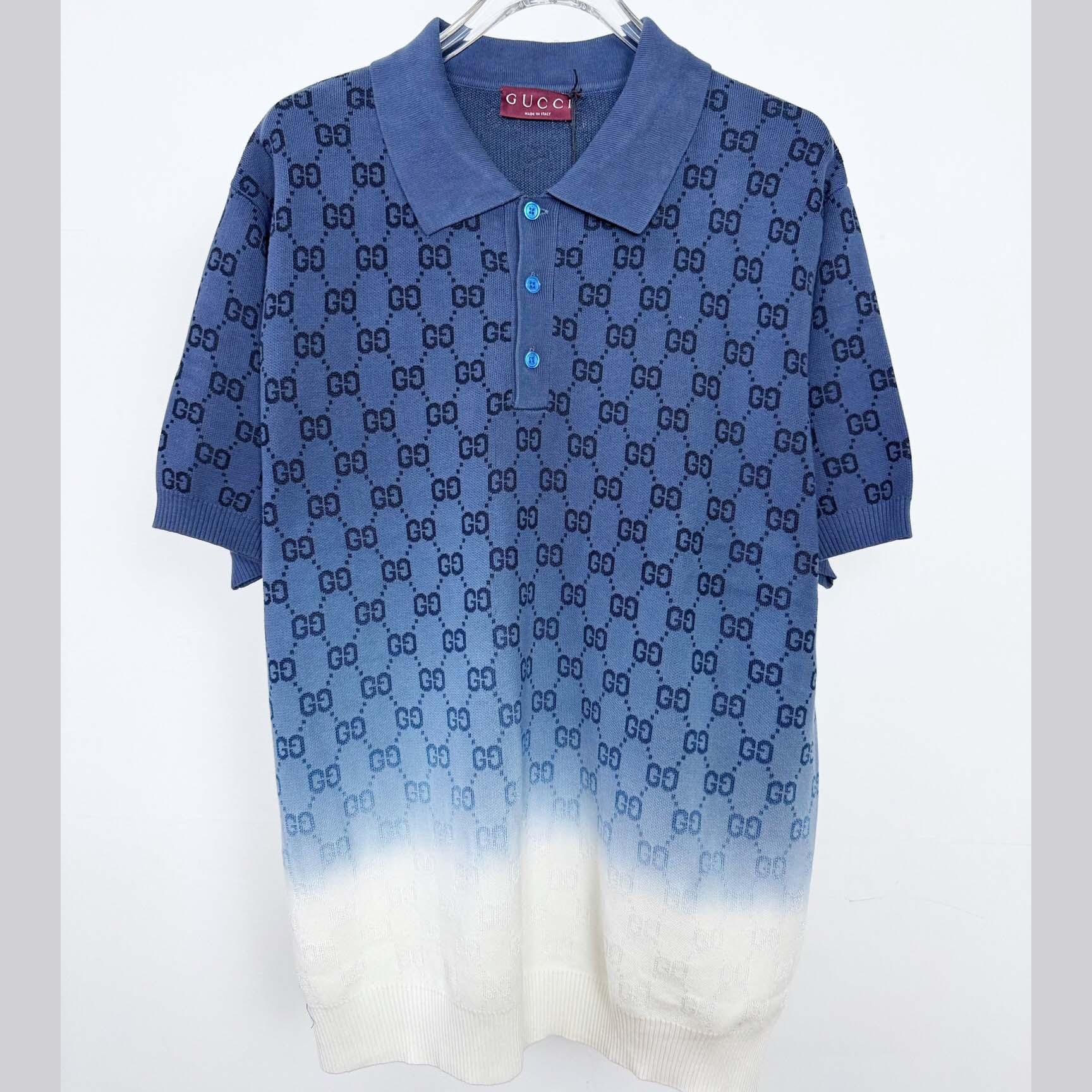 Gucci GG Cotton Knit Jacquard Polo Shirt - EUR FASHION