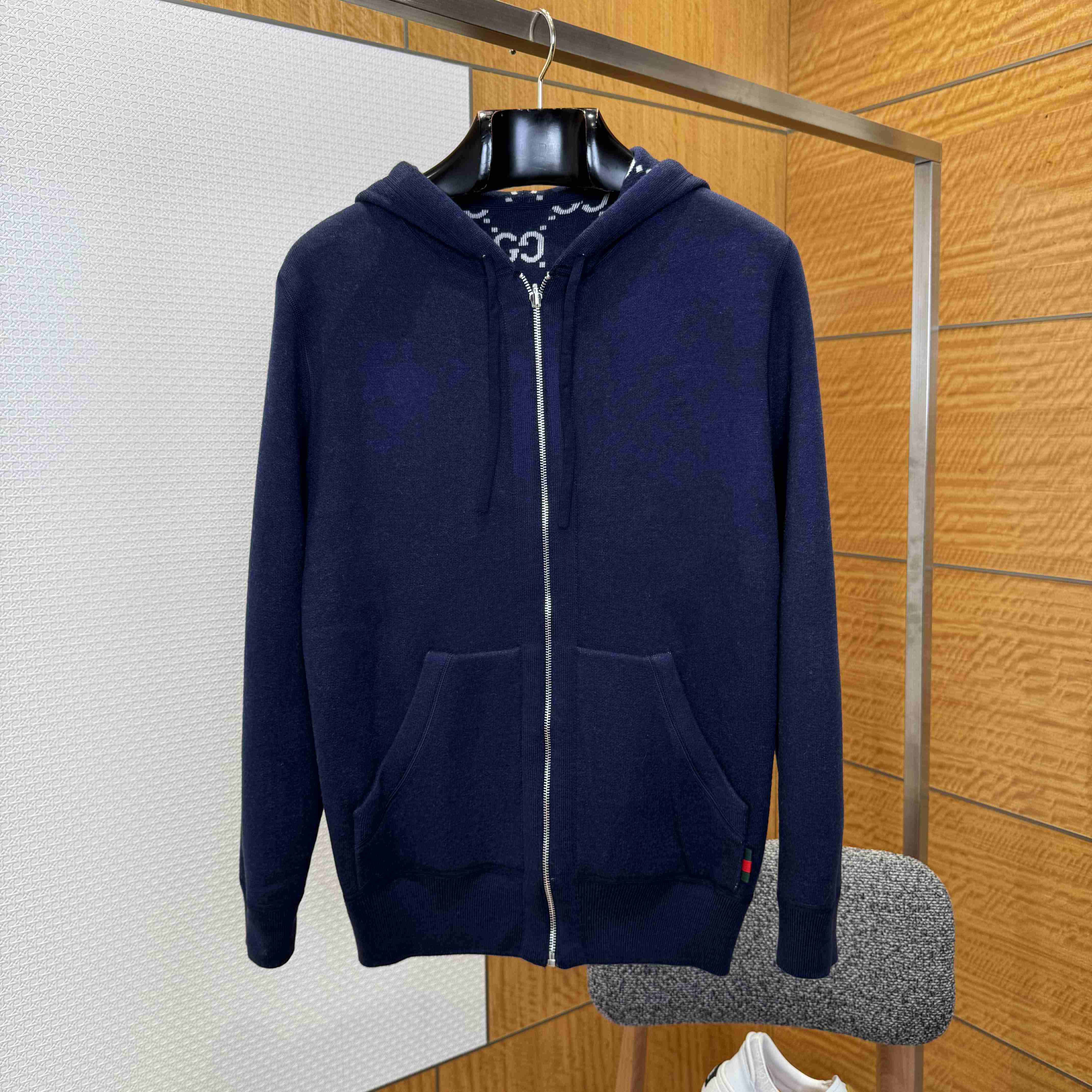 Gucci Reversible GG Wool Hooded Zip Jacket   - EUR FASHION