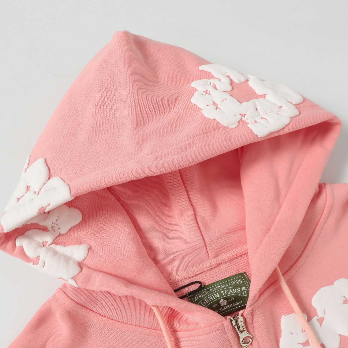 Denim Tears Cotton Wreath Zip Hoodie Pink - EUR FASHION