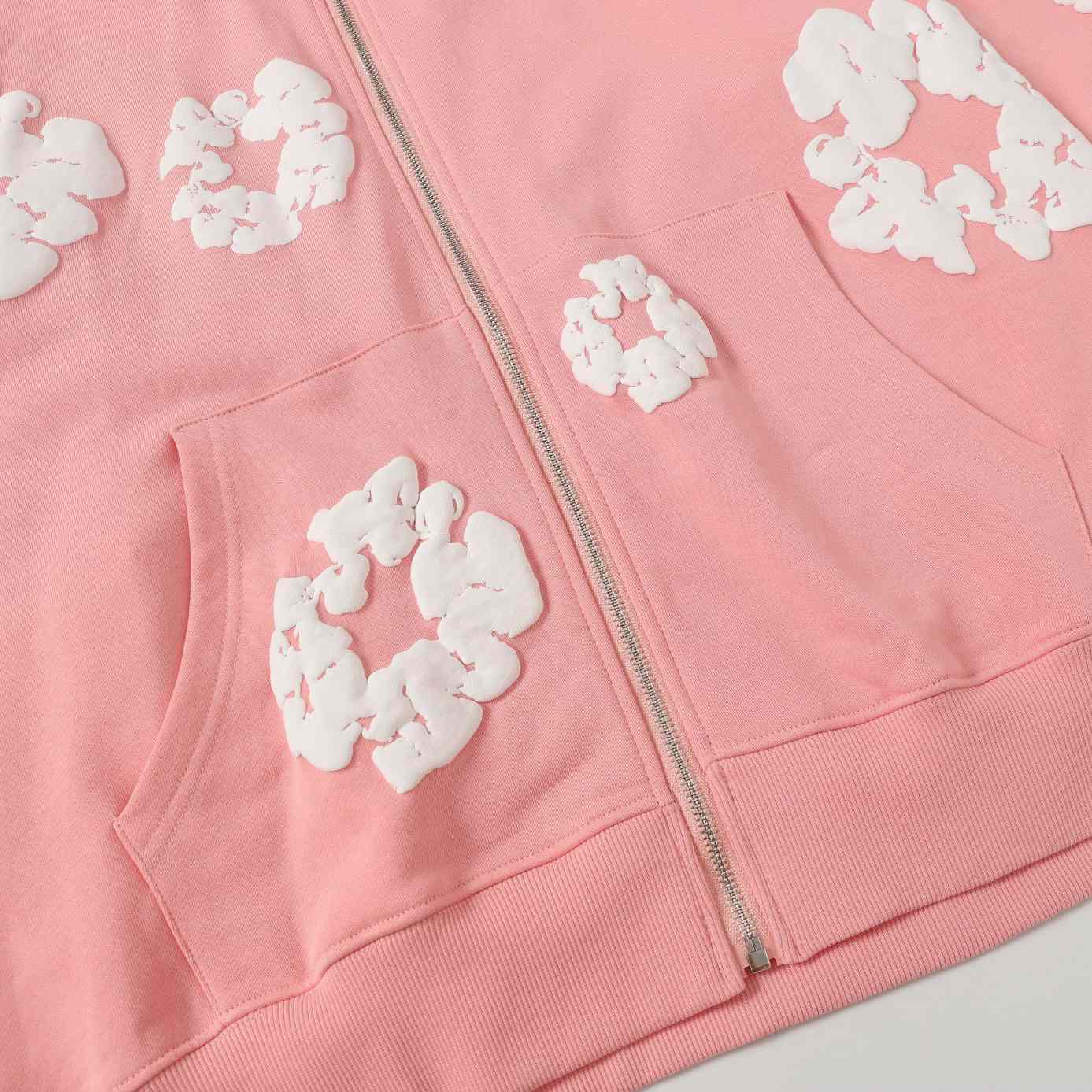 Denim Tears Cotton Wreath Zip Hoodie Pink - EUR FASHION