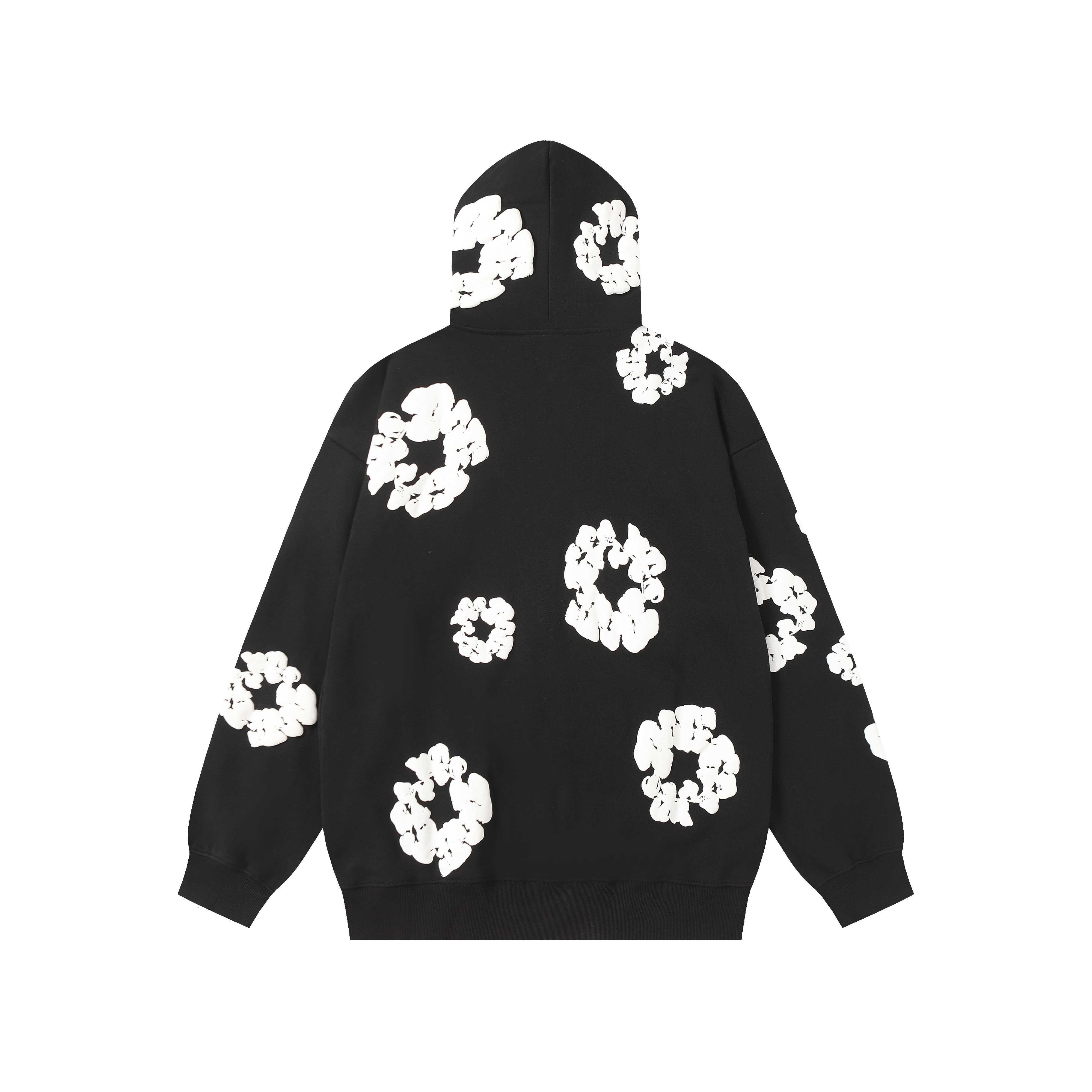 Denim Tears Cotton Wreath Zip Hoodie Black - EUR FASHION