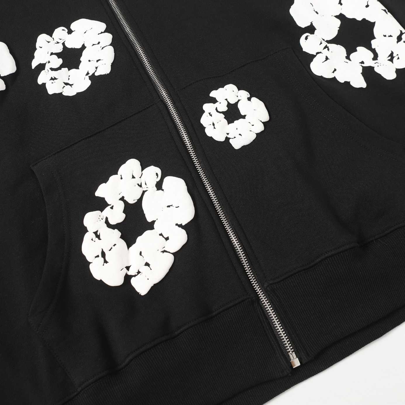 Denim Tears Cotton Wreath Zip Hoodie Black - EUR FASHION