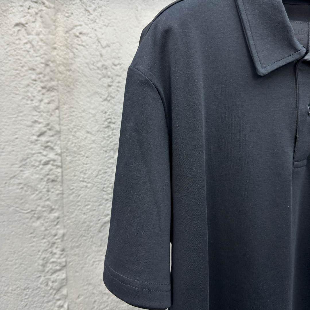 Prada Stretch Cotton Polo Shirt With Re-Nylon Details - EUR FASHION