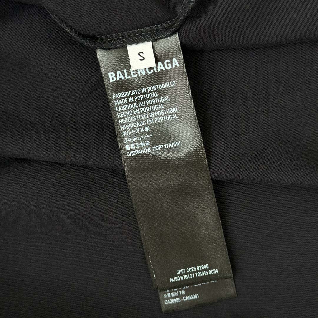 Balenciaga Luxury Script Oversized T-Shirt In Washed Black - EUR FASHION