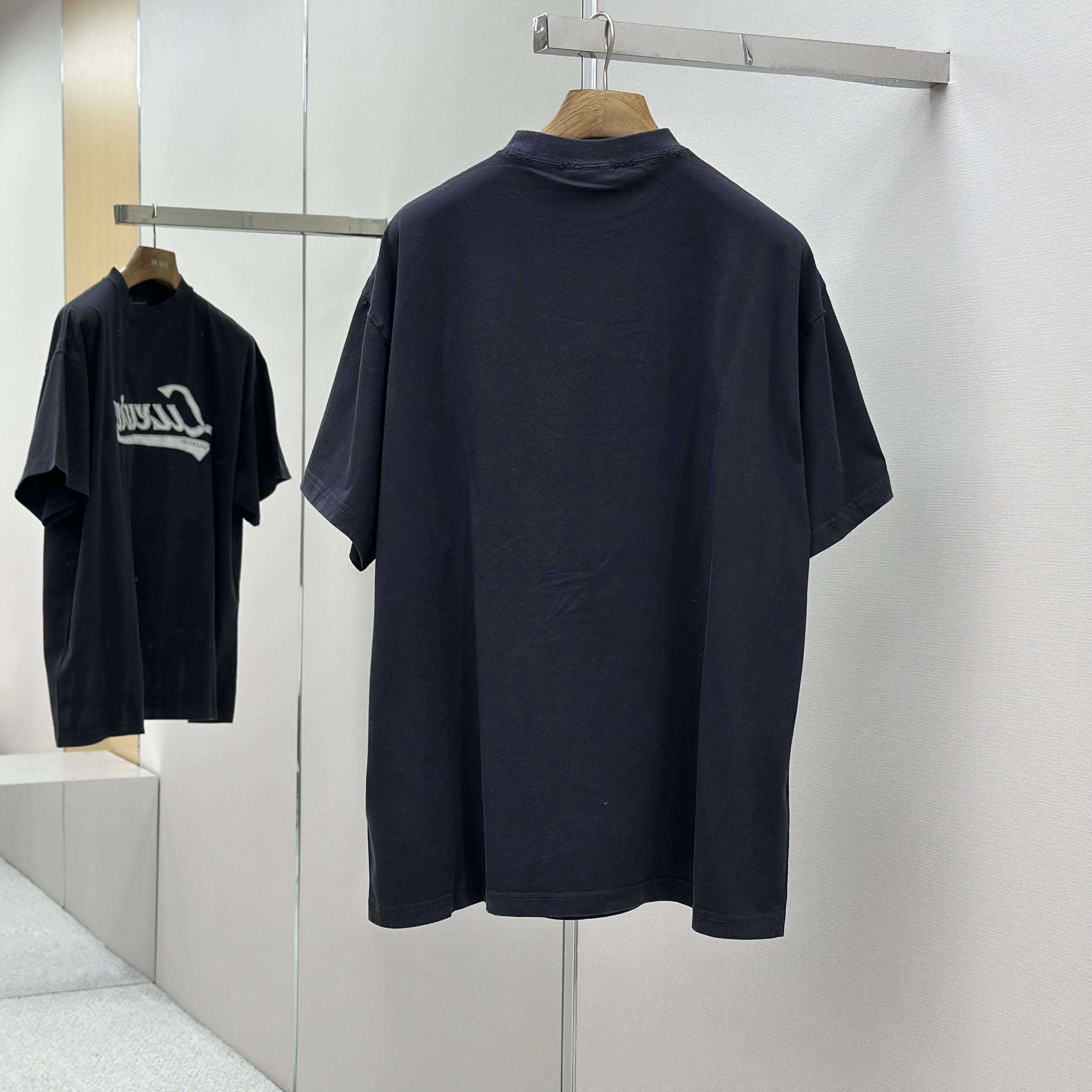 Balenciaga Luxury Script Oversized T-Shirt In Washed Black - EUR FASHION