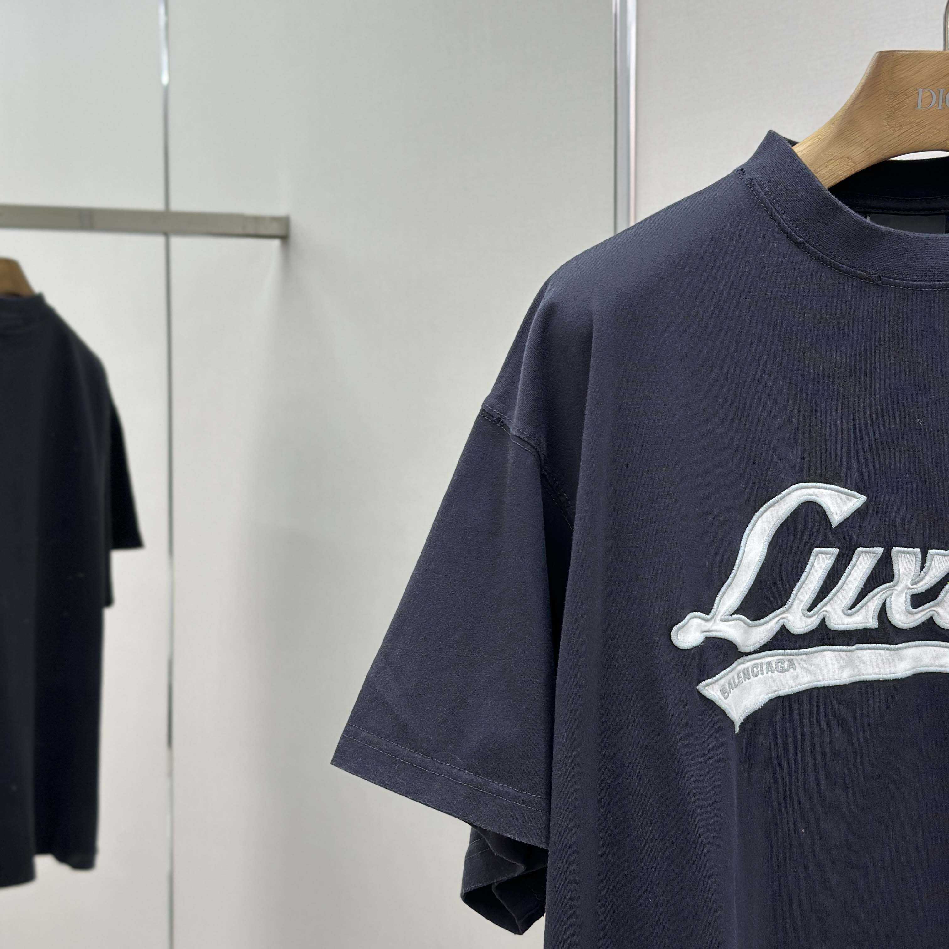 Balenciaga Luxury Script Oversized T-Shirt In Washed Black - EUR FASHION