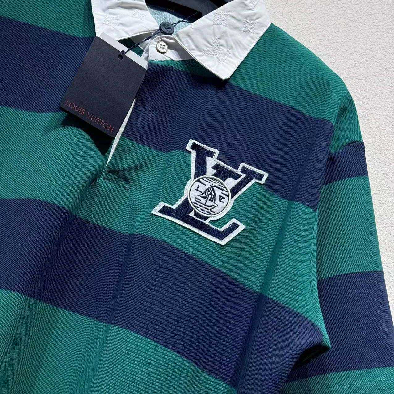 Louis Vuitton Striped Short-Sleeved Polo Shirt   1AIKIO - EUR FASHION