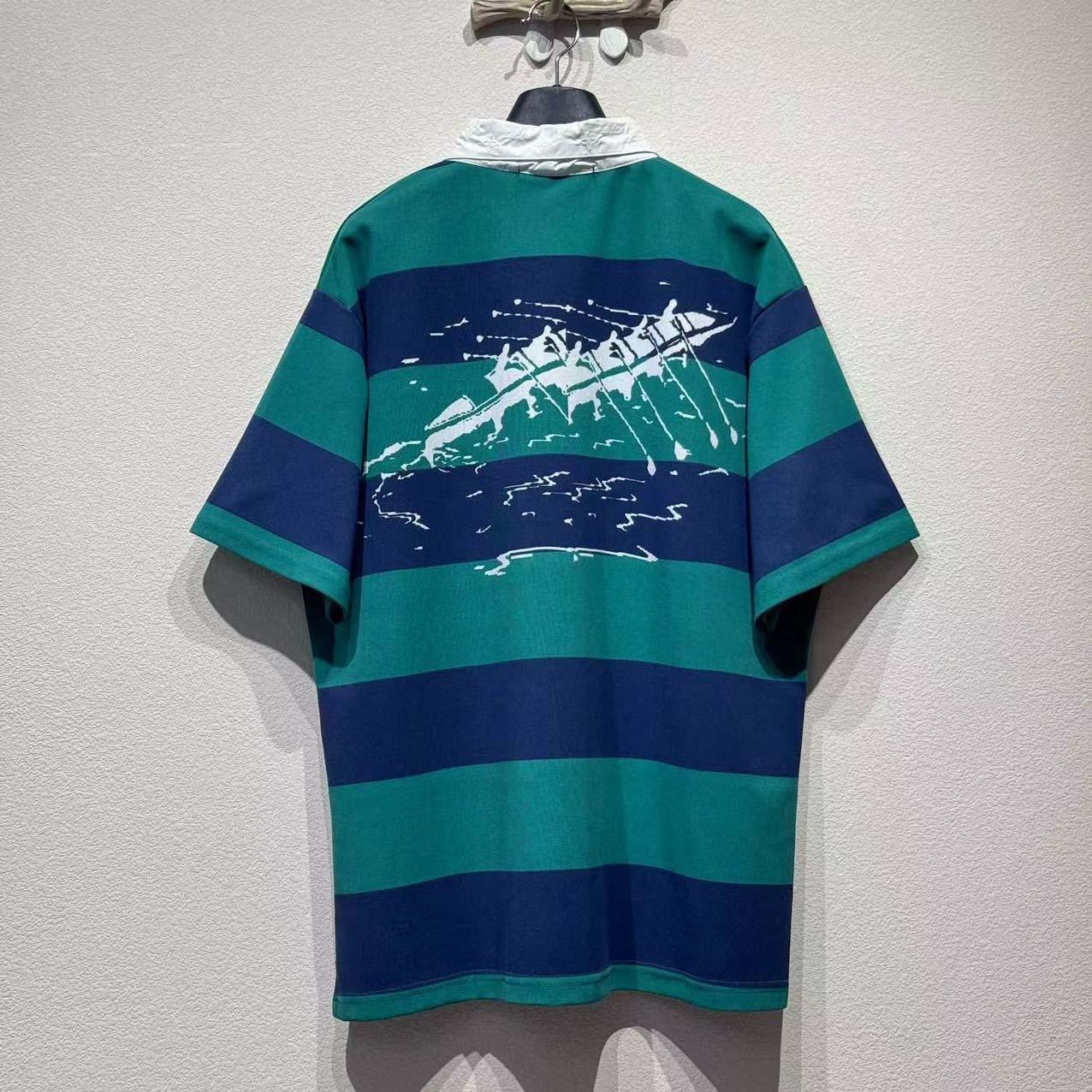 Louis Vuitton Striped Short-Sleeved Polo Shirt   1AIKIO - EUR FASHION