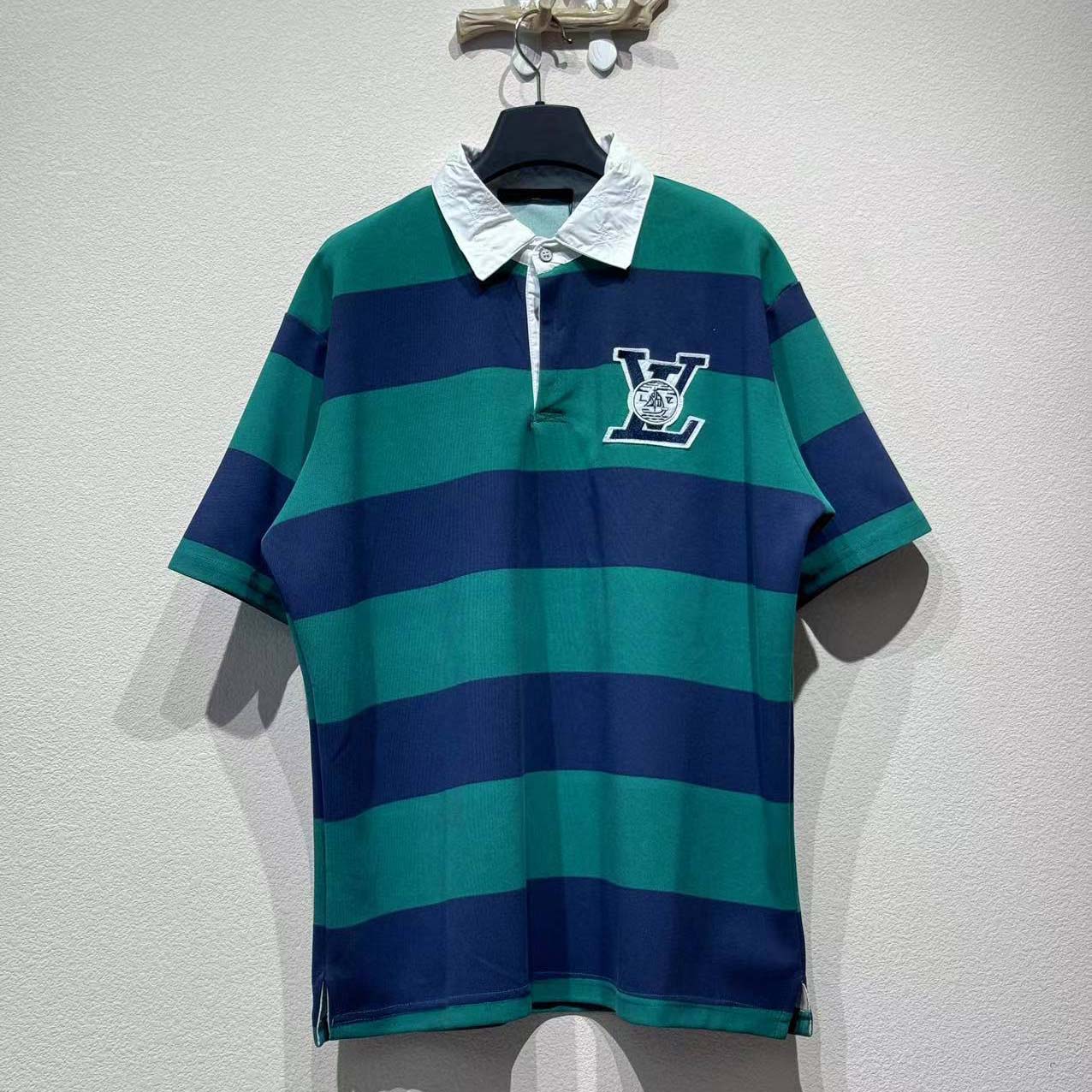 Louis Vuitton Striped Short-Sleeved Polo Shirt   1AIKIO - EUR FASHION