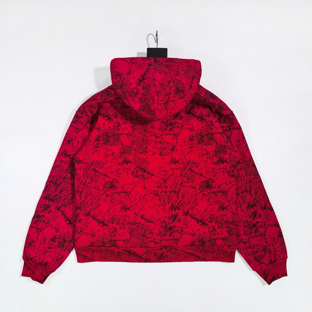 Sp5der OG Tree Camo Hoodie Red - EUR FASHION
