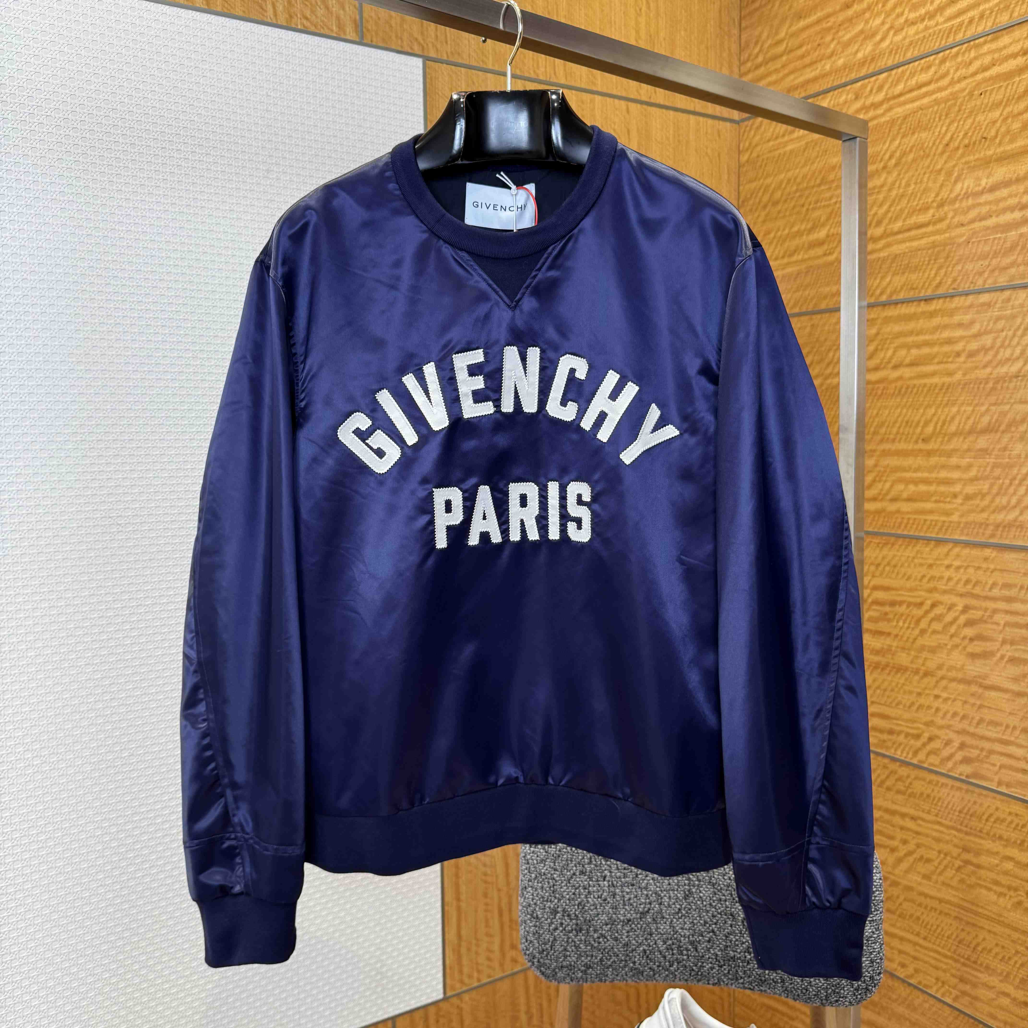 Givenchy Sweatshirt In Satin With Givenchy Paris Embroidery - EUR FASHION