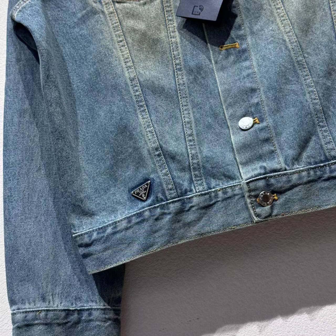 Prada Triangle-logo Denim Blouson Jacket - EUR FASHION